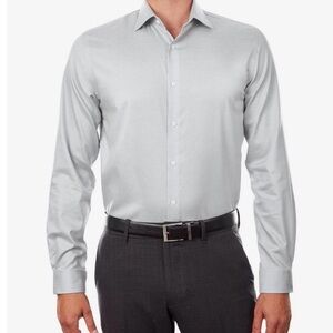Michael Kors Regular-Fit Dress Shirt Confort Stretch Gray Men's Size 2XL